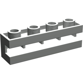 Lego kostka (kostička) 1x4 s drážkou, světle šedá (265302, 4121764)